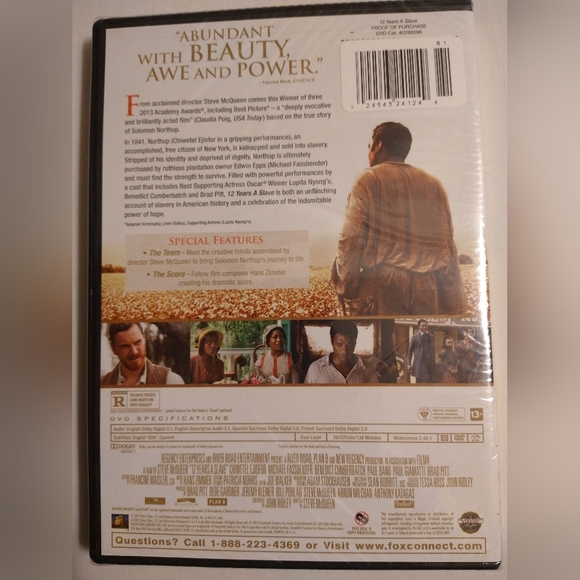 20TH CENTURY FOX ACADEMY AWARD BEST PICTURE '12 YEARS A SLAVE' SEALED (NWT) - Picture 2 of 4